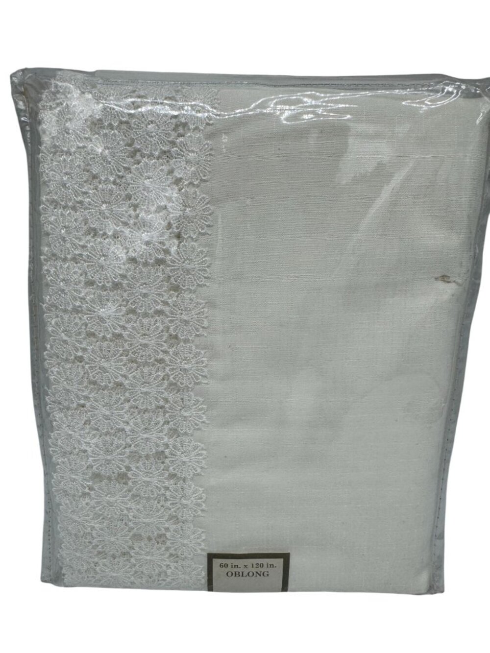 NEW GoodGram Ultra Luxurious Textured Macrame Trim Fabric Oblong Tablecloth